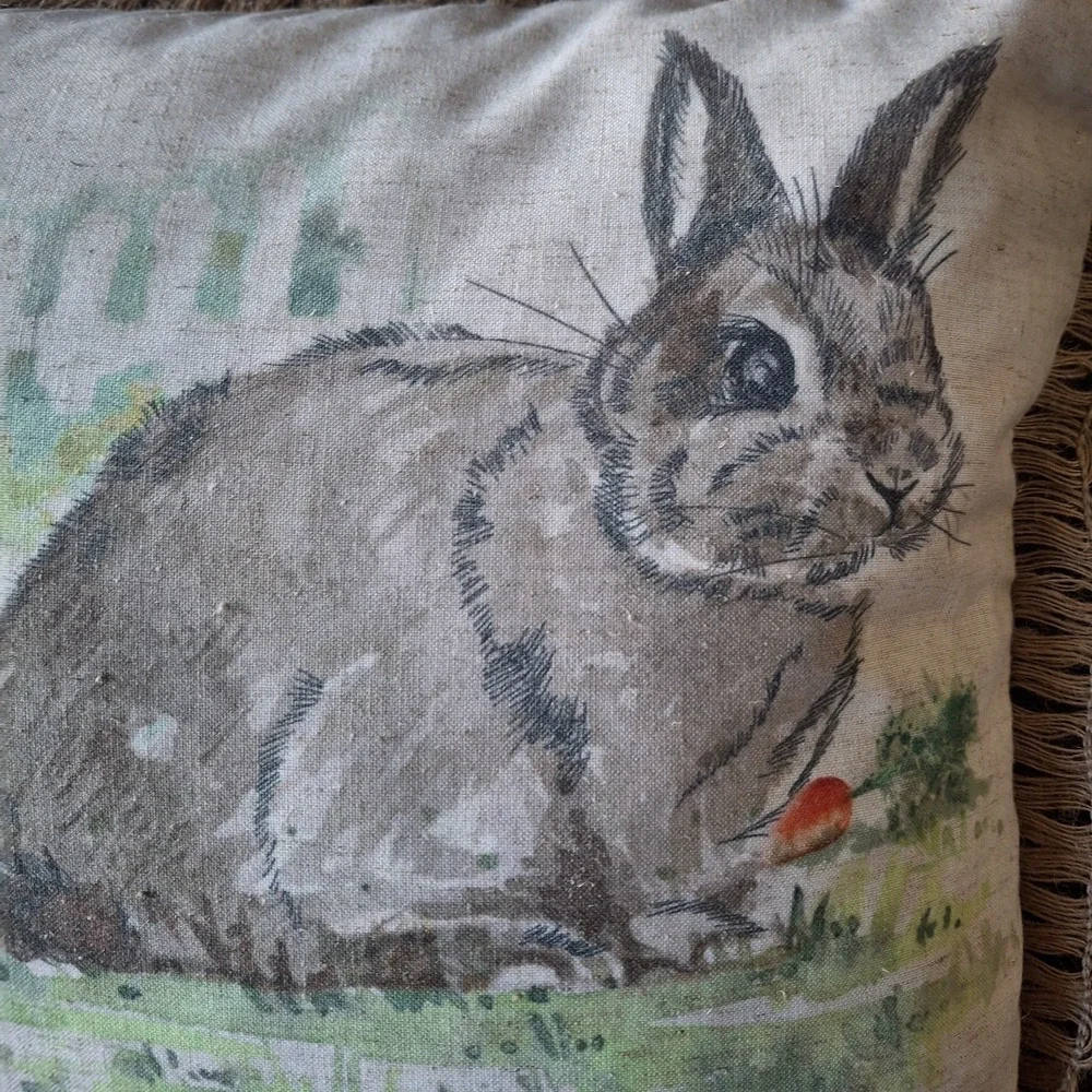 425 SOUTH LOS ANGELES Decor Pillow Easter Bunny Rabbit Carrots Zipper 17